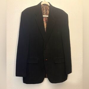 Lauren Ralph Lauren Blazer 42L Black Cotton Corduroy Preppy Sport Coat Jacket